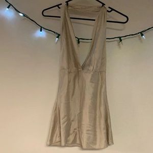 Cream silk halter top